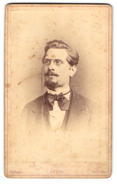 Photograph Adalbert Uetz, Carlsruhe, Amalienstr. 98, Mr Hartmann in Black