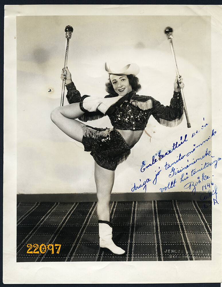 Jeness Studio Hollywood, dancer’s strange pose, Larger size Vintage Photograph,