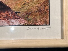 Joseph A Barnett Signed Framed Photo Photographer Kennebunk Maine Barn