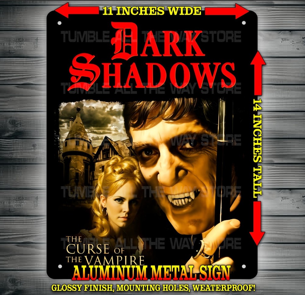 Dark Shadows – Barnabas Collins Horror Glossy Metal Sign Wall Art 14″ x 11″