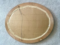 Vintage Large Oval Frame Couple In love Photo Portrait Glass Wood Gold Gilt 23×1