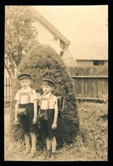 Two Brothers in Partner Look with Satchel – Photo 5x8cm