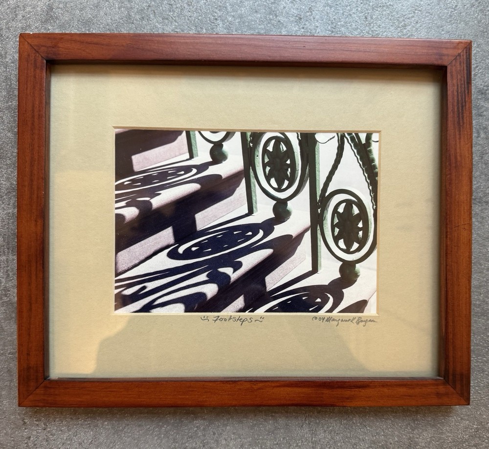 Framed Art Photograph “Footsteps» by Marg Burgess 2004 Light/Shadow