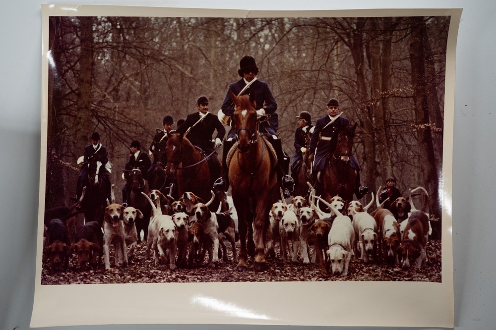 Vintage Analog Photo France Hunting On Horseback 14X22cm 1970