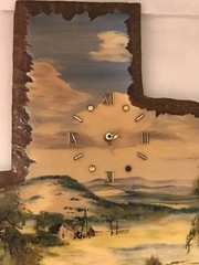 State Of texas Shaped Homestead And bluebonnets Painting On Wood / Signed