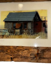Signed Vintage Barn Photograph 1987 Framed Rustic Farmhouse Cabin Wall Art 9×8