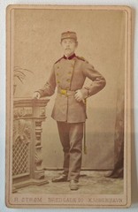 CDV Antique Military Photograph Denmark Soldier Uniform c1885 Copenhagen R. Strøm