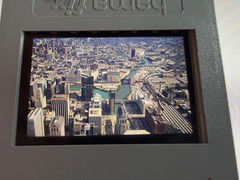 Slide 35mm Slide Skyline Chicago Skydeck Sears Tower River Wolf Point USA 19
