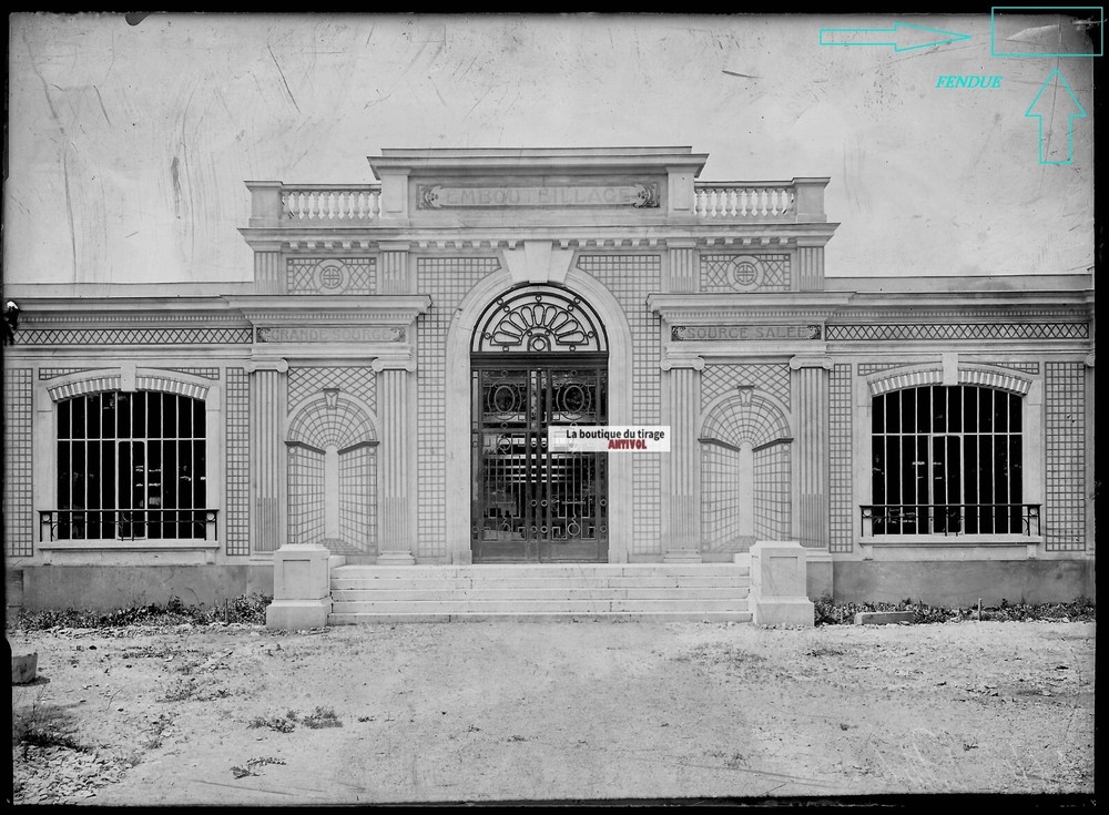 Vintage Black And White Photo Glass Plate Negative 13X18 CM Vittel Grande Source