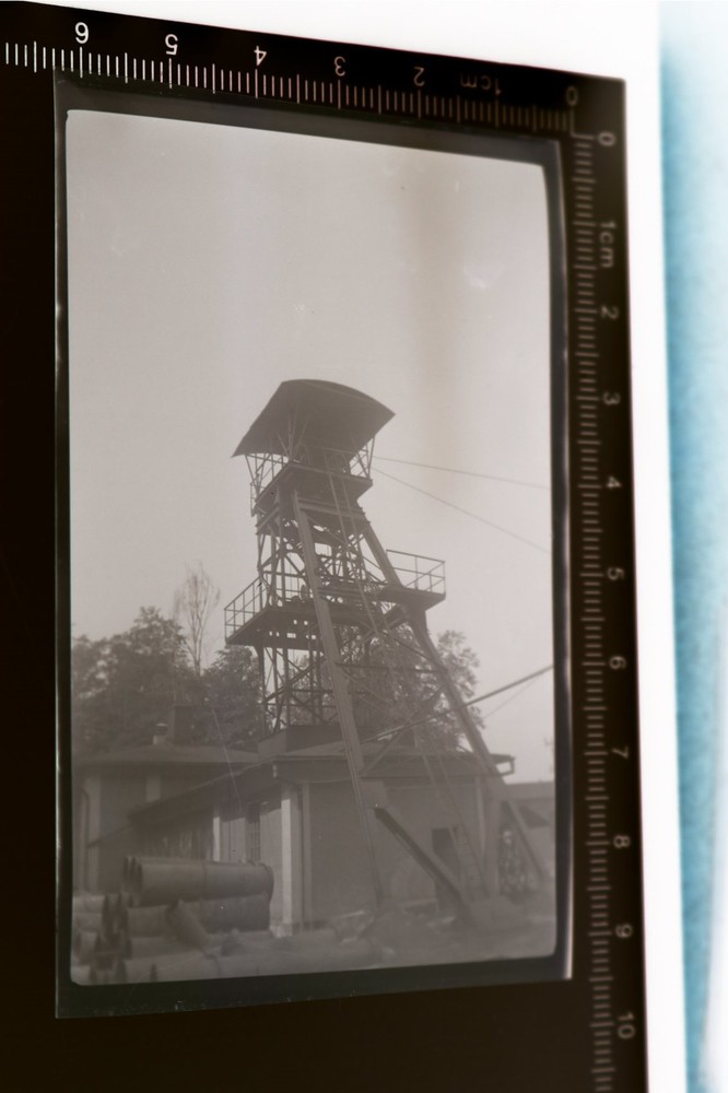 Great old negative – mining tower of a colliery?? Location ?