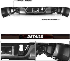BRYGHT Black Steel Rear Bumper Assembly Replacement Compatible with 09-18 Dodge