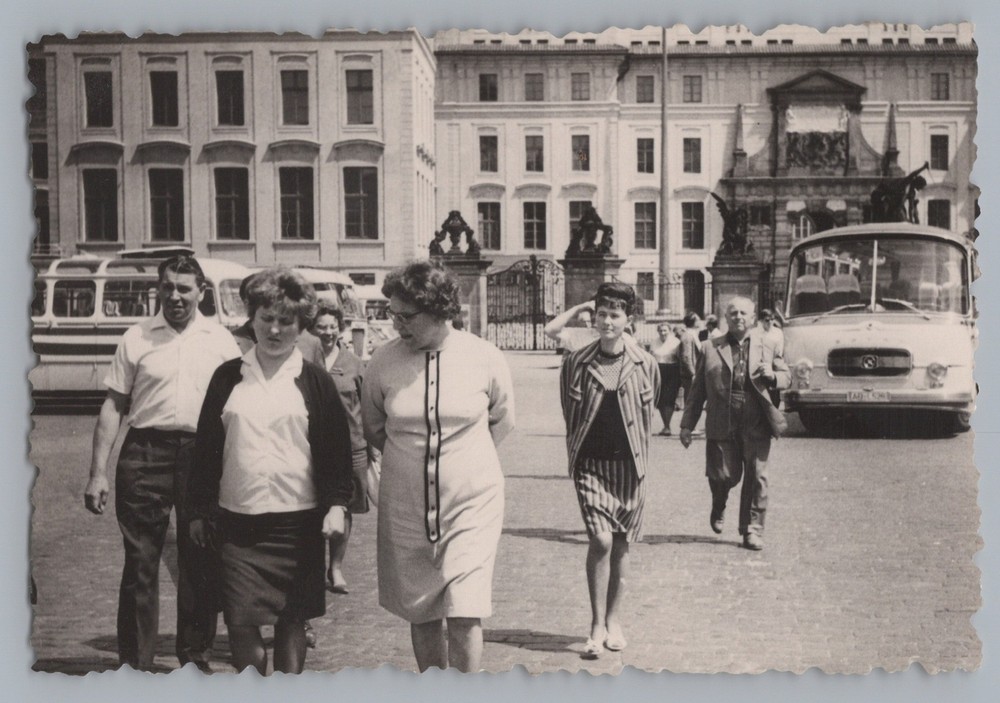 Prague Czech Republic 1966 – Castle Tourist Bus – Vintage Photo 1960s
