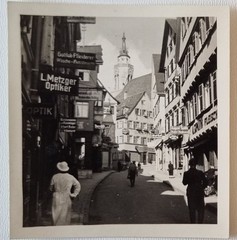 2 Great B/W Photos – Neckargasse in Riedlingen – Old Advertising/Advertising 1935