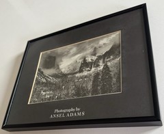 Vintage Ansel Adams Set of 2 Framed Matted Black & White Lot Photo Prints Art