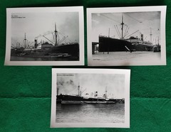 Mixed Lot of 5 B/W Prints of Old Photos: Maritime Views with Ship
