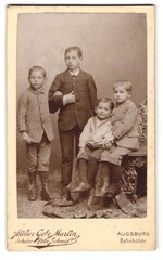 Photography studio Gebrüder Martin, Augsburg, Bahnhofstraße 24, four boys in