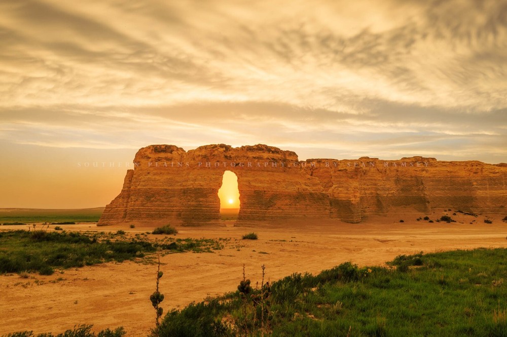 Great Plains Photography Print – Picture of Monument Rocks at Sunset in Kansas