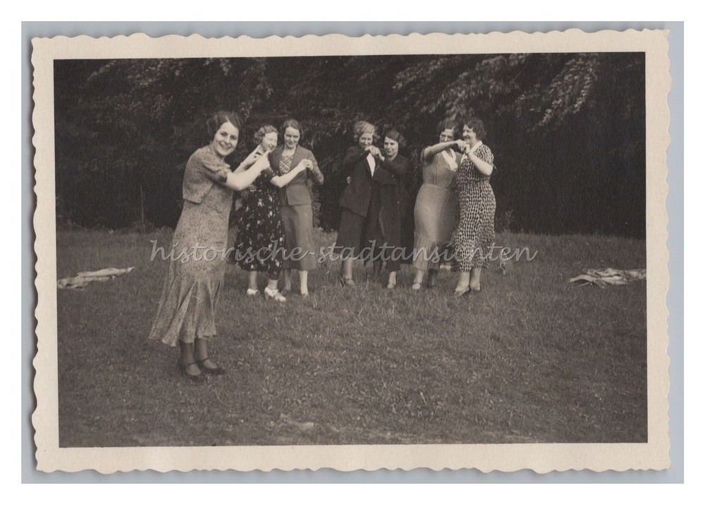 Women Dancing in Meadow – Vintage Photo 1930s