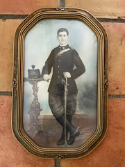 Antique 19th Century Colorized Framed Photograph Soldier Vincent Scenna