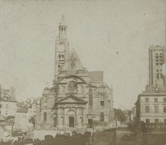 PARIS Église Saint-Étienne-du-Mont c1858 Stereo Photo Vintage Album