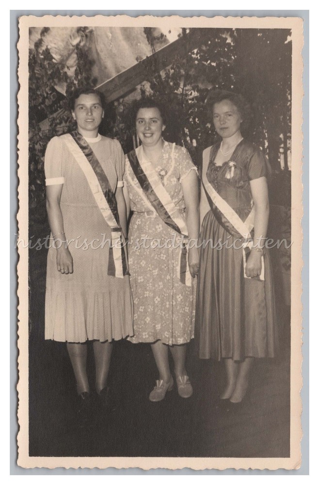 3 Women with Sash – Vintage Photo
