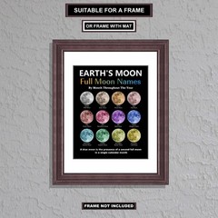 Wall Decor, 8×10 inch Full Moon Names (Throughout The Year) Photo Art MPAFMN