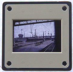 Photo Negative Slide Station Malgrat Spain Wagon Postes 1974 Rails Vintage AW