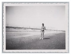 Woman in Fashion Swimsuit on Borkum – Fashion Casual – Vintage Photo 1930s