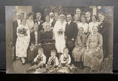 Photo postcard portrait wedding Neuruppin Brandenburg child woman family picture postcard