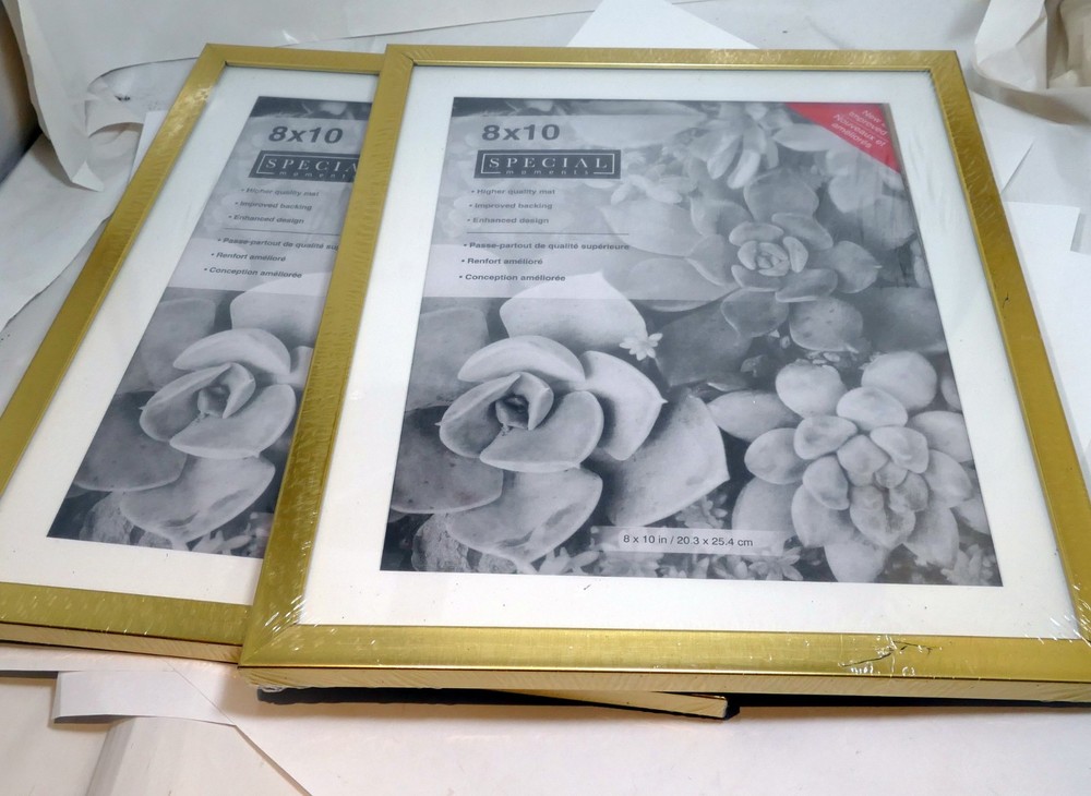 8×10 Picture Frame – Set of 2, Matte Gold 8 x 10 Photo Frame with glass