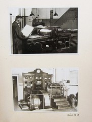Freiburg Zeitung 1928 typesetter power generator two historical photos