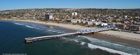 Pacific Beach Crystal Pier San Diego California Aerial Panorama Poster #8