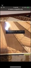 THE SPIRIT OF SAILING BY MICHEAL KHAN, THE BOOK AND THE PICTURE WITH THE FRAME,
