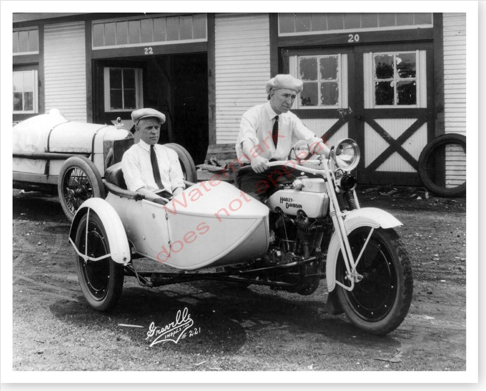 1922 Indianapolis 500 Winner Jimmy Murphy In Harley Davidson Silver Halide Photo