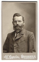 Photograph Th. Eppler, Dresden, Hauptstr. 24, middle class gentleman in suit and