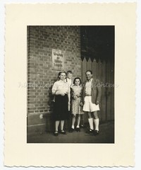 Family Before Stage Festival Administration – Vintage Photo 1940s