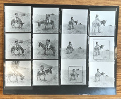 NEWLY FOUND! Hendrickson PHOTO Contact Sheet Proof & Negatives GIRLS RIDE DONKEY