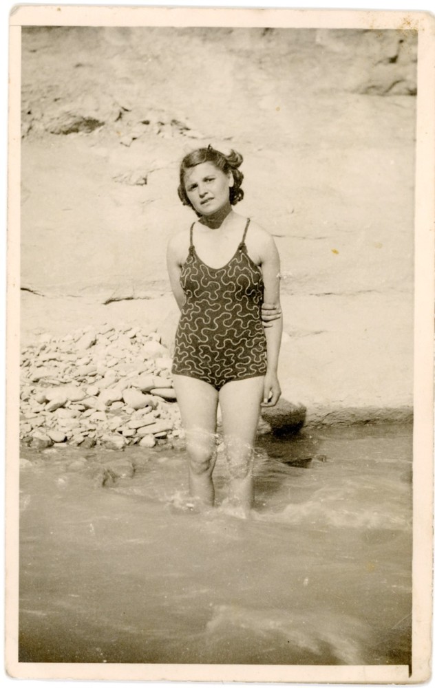 Bathing Swimwear Young Pretty Girl Swimsuit Vintage Circa 1935