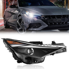 Headlight Assembly for 2021 2022 Hyundai Elantra, Halogen with LED Passenger Sid