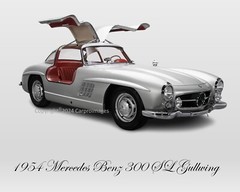1954 Mercedes Benz 300 SL Gullwing Authorized limited edition 8″X10″ Photo