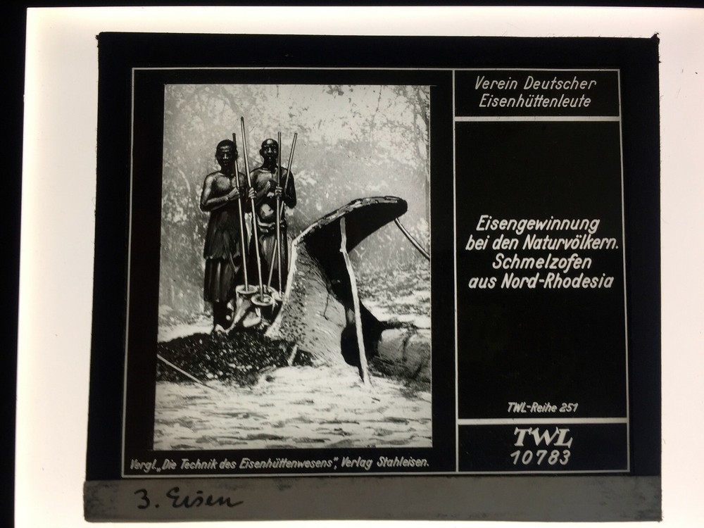 Original old glass slide/plate ironworks extraction approx. 1926 8.5x10cm SW-