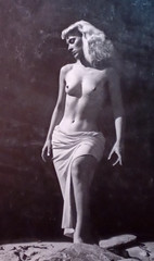 Marion Wilds Topless Standing on Rocks in Cave opening 8″ x 10″ Mounted JRRTS