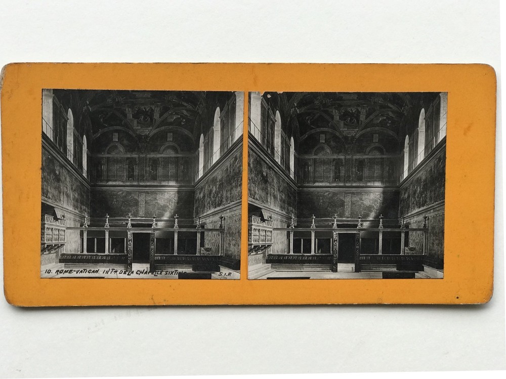 Rome Chapel Sistine Vatican Italy Photography Stereo Vintage Analog