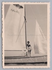 Gabicce Mare Italy 1956 – Sailboat Delphino Verde – Vintage Photo 1950s