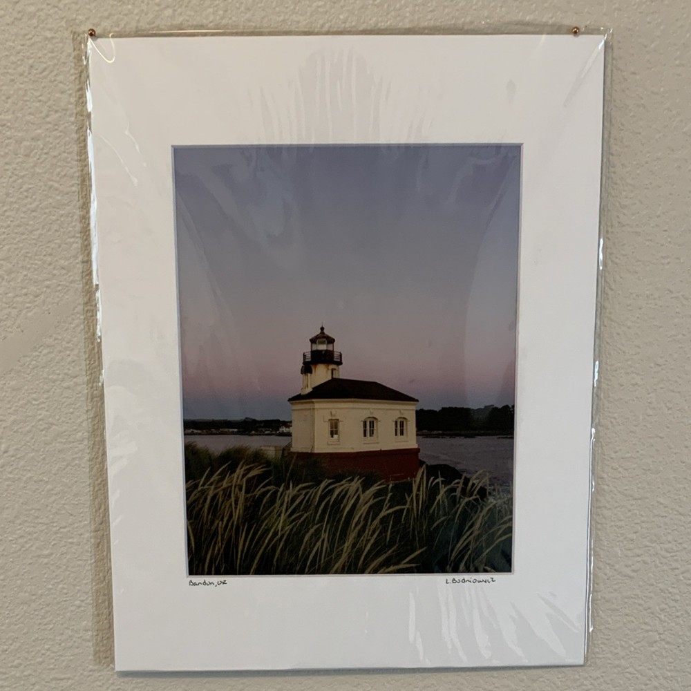 Bandon Oregon Photography Print – Coquille River Lighthouse Signed and Matted