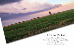 Storm Clouds Photography Print: Texas Panhandle Stormy Sky Small Town Photo