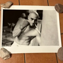 Photograph Silver Gelatin Print Janine Gordon Signed 20×24″ B/W Boxing Gleasons