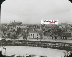 Reims, Marne, France, Photo Glass Plaque, Black & White, Positive 8.5×10 Cm