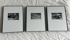 3 Black & White Minimal Modern Framed Photo Art Nature Titled Artist Signed