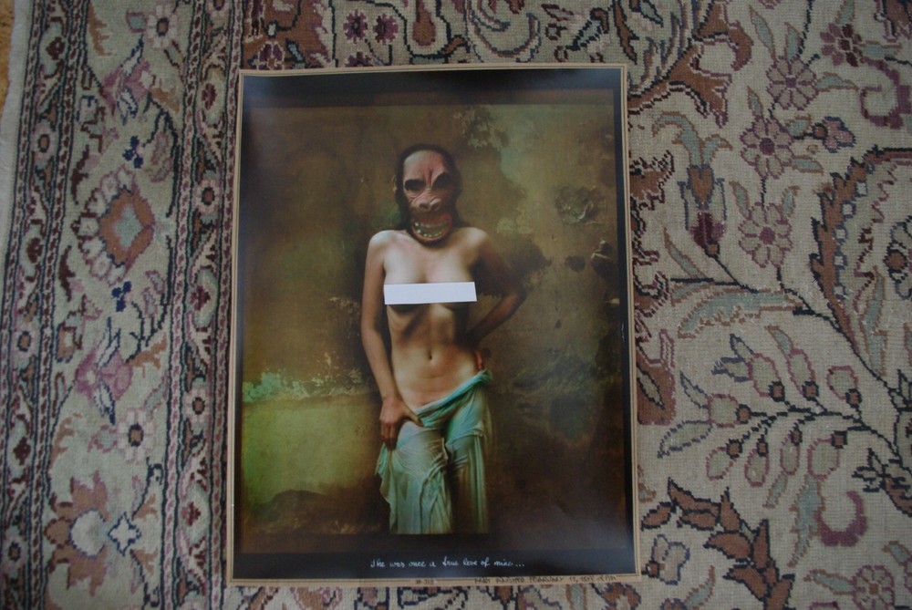 Jan Saudek Girl In Gorilla Mask, Silver Gelatin Photo Limited Edition Signed